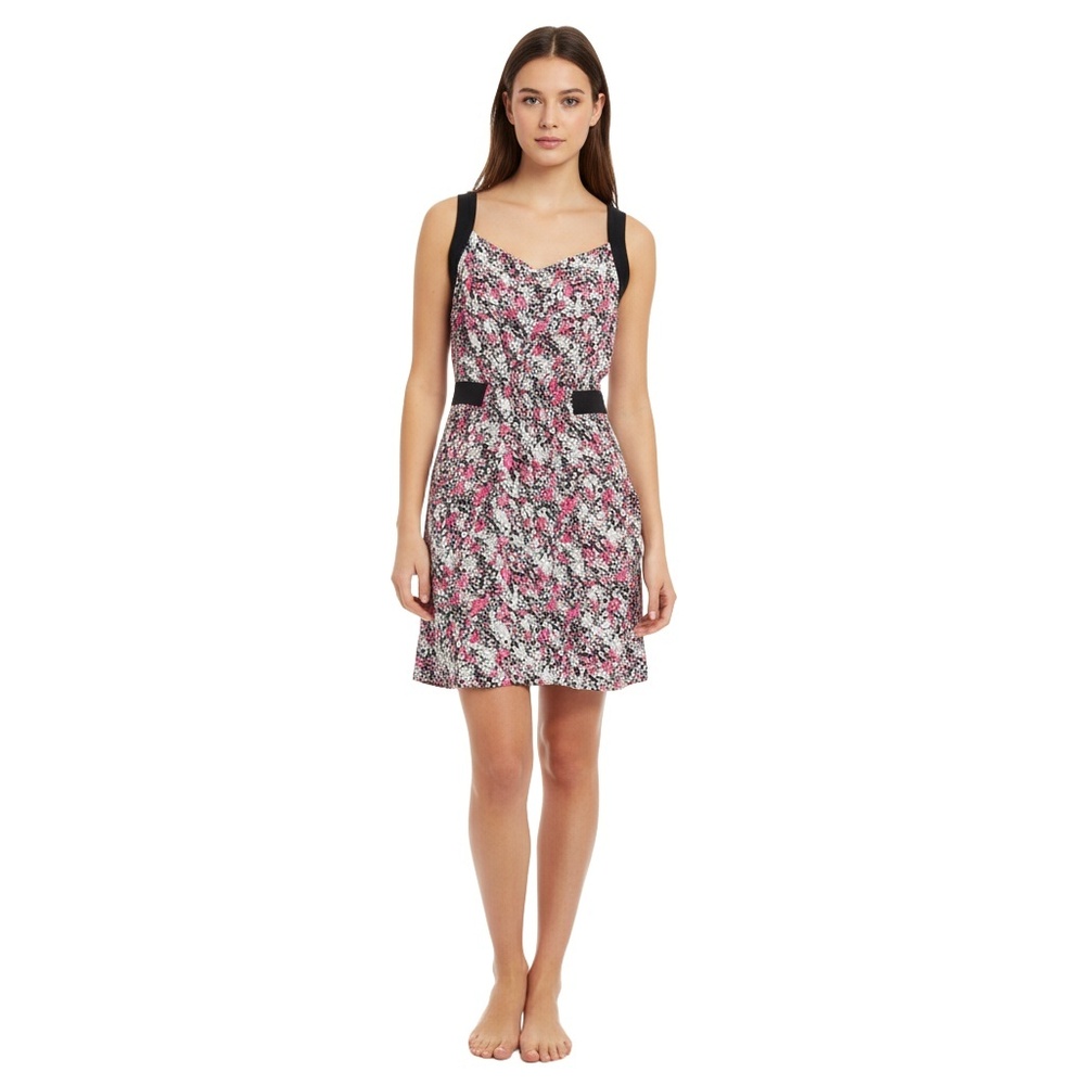 Juicy Couture Multicolor Vibrant Silk Abstract Flowy Mini A-Line Dress Womens S